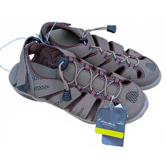 NWT - EDDIE BAUER Blakely Women's Size 8 Taupe Beige Fisherman Sandals - Picture 1 of 9
